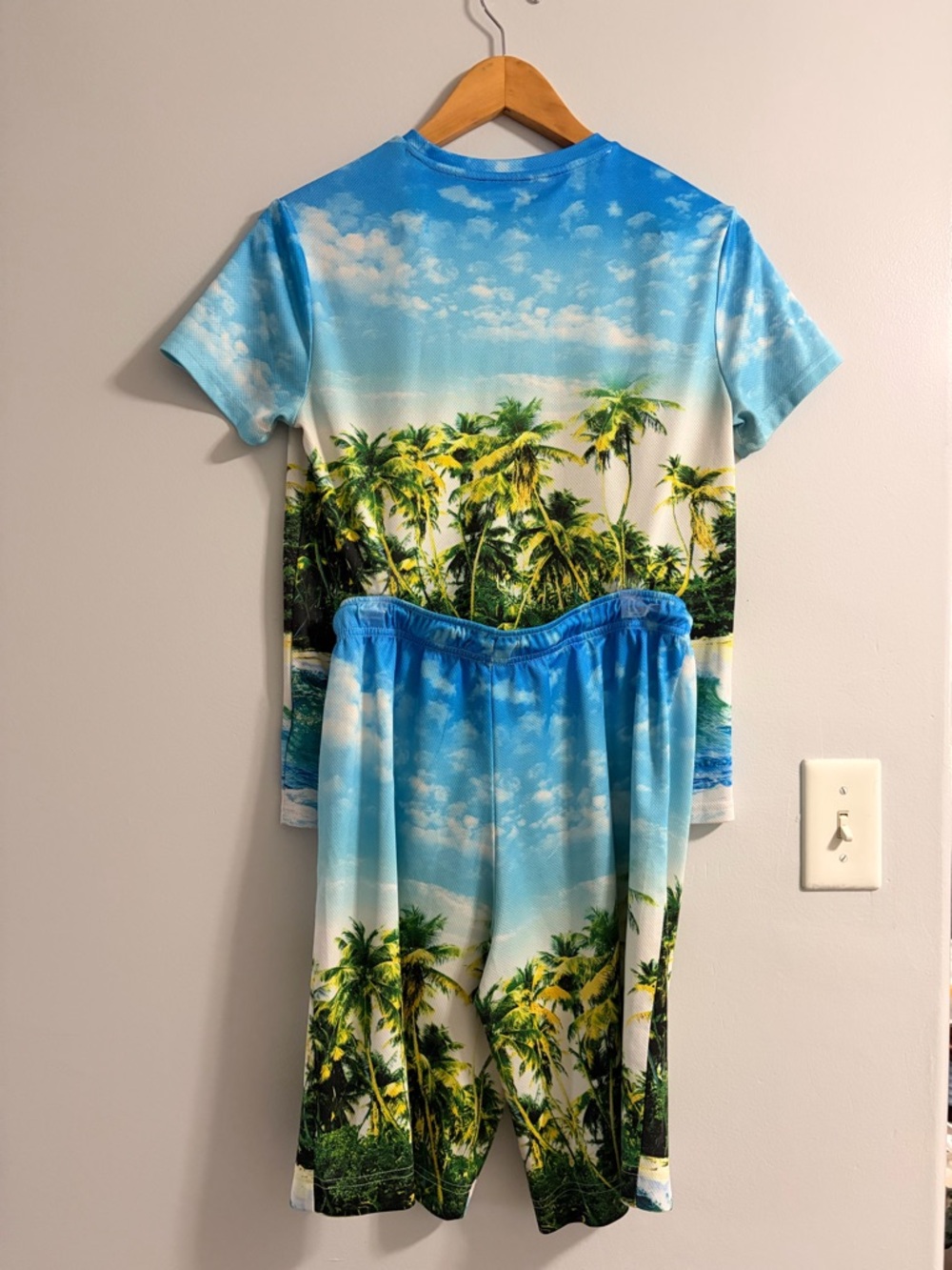 Epic Threads Sky Blue & Green Palm Print Kids Matching Set